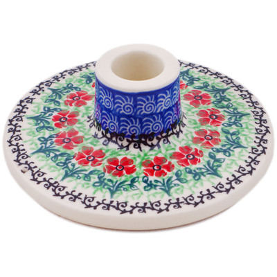 Polish Pottery Candle Holder 0&quot; Maraschino