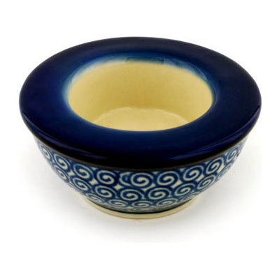 Polish Pottery Candle Holder 3&quot; Baltic Blue