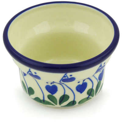 Polish Pottery Candle Holder 3&quot; Bleeding Heart Peacock