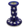 Polish Pottery Candle Holder 3&quot; Blue Eyed Peacock