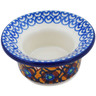 Polish Pottery Candle Holder 3&quot; Brown Mardi Gras UNIKAT