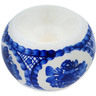 faience Candle Holder 3&quot; Classic Cobalt