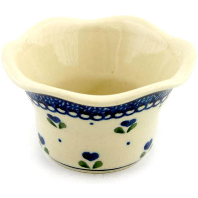 Polish Pottery Candle Holder 3&quot; Heart Tulips