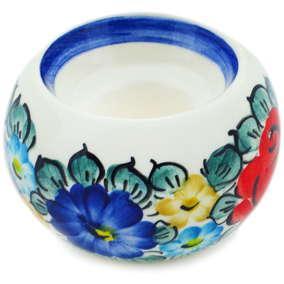 faience Candle Holder 3&quot; Little Flower Patch