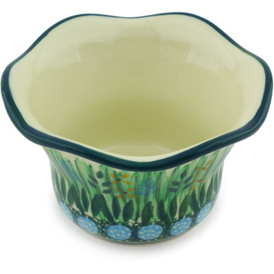 Polish Pottery Candle Holder 3&quot; Prairie Land UNIKAT