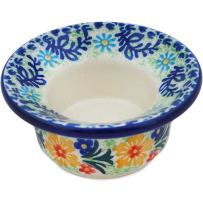 Polish Pottery Candle Holder 3&quot; Red Floral Delight UNIKAT