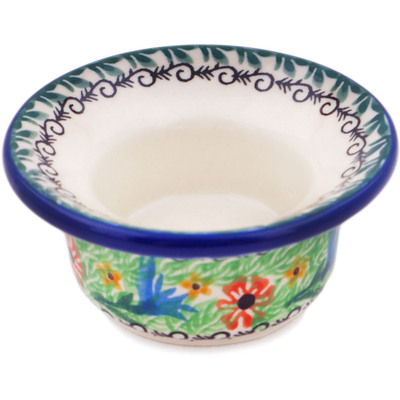 Polish Pottery Candle Holder 3&quot; Sprouting Cupids UNIKAT