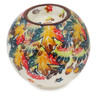 Polish Pottery Candle Holder 4&quot; Autumn Wind UNIKAT