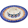 Polish Pottery Candle Holder 4&quot; Blue Cress