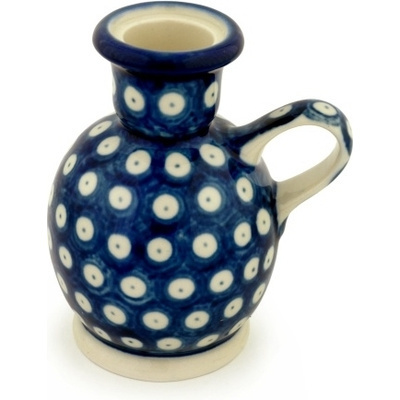 Polish Pottery Candle Holder 4&quot; Blue Eyes