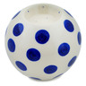 Polish Pottery Candle Holder 4&quot; Blue Polka Dot Beauty