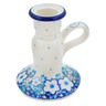 Polish Pottery Candle Holder 4&quot; Floral Animation UNIKAT