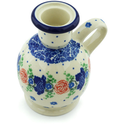 Polish Pottery Candle Holder 4&quot; Flower Passion