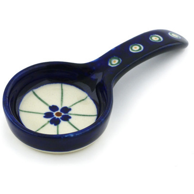 Polish Pottery Candle Holder 4&quot; Flowering Peacock