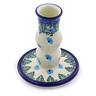 Polish Pottery Candle Holder 4&quot; Forget Me Not UNIKAT