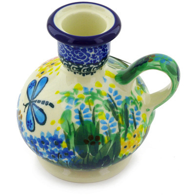 Polish Pottery Candle Holder 4&quot; Garden Delight UNIKAT