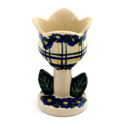 Polish Pottery Candle Holder 4&quot;