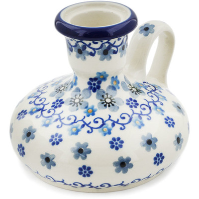 Polish Pottery Candle Holder 4&quot; Light Hearted