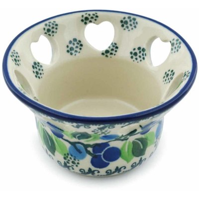 Polish Pottery Candle Holder 4&quot; Limeberry