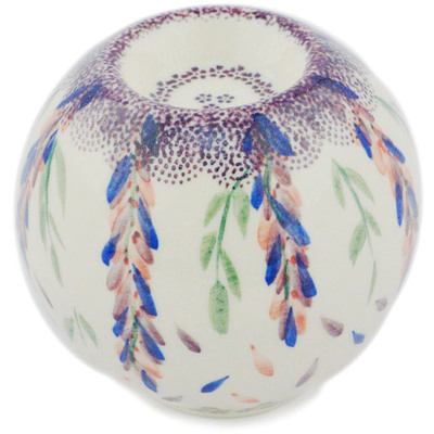 Polish Pottery Candle Holder 4&quot; Lupine Surprise UNIKAT