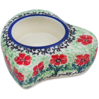 Polish Pottery Candle Holder 4&quot; Maraschino