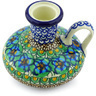 Polish Pottery Candle Holder 4&quot; Mardi Gra UNIKAT