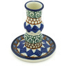 Polish Pottery Candle Holder 4&quot; Oregon Trail UNIKAT