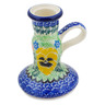Polish Pottery Candle Holder 4&quot; Pansies Field UNIKAT