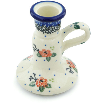 Polish Pottery Candle Holder 4&quot; Pasadena Delight