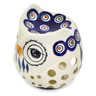Polish Pottery Candle Holder 4&quot; Peacock