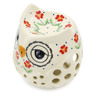 Polish Pottery Candle Holder 4&quot; Red Primrose