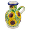 Polish Pottery Candle Holder 4&quot; Sunflower Bliss UNIKAT