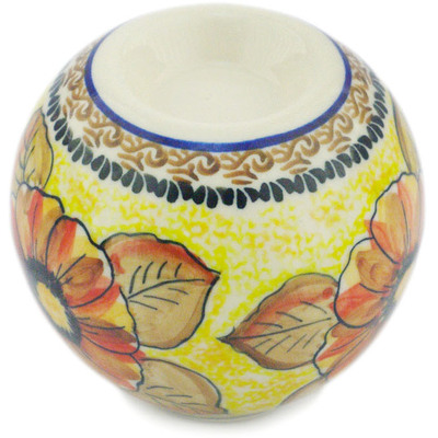 Polish Pottery Candle Holder 4&quot; UNIKAT