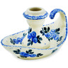 Polish Pottery Candle Holder 5&quot; Blue Berry Special UNIKAT