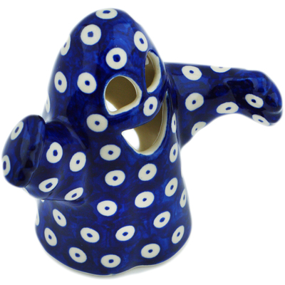 Polish Pottery Candle Holder 5&quot; Blue Eyes