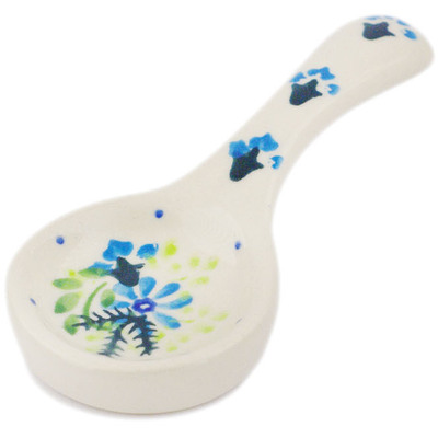 Polish Pottery Candle Holder 5&quot; Blue Wreath