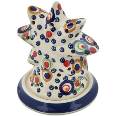 Polish Pottery Candle Holder 5&quot; Bubble Machine UNIKAT