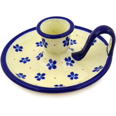 Polish Pottery Candle Holder 5&quot; Daisy Field
