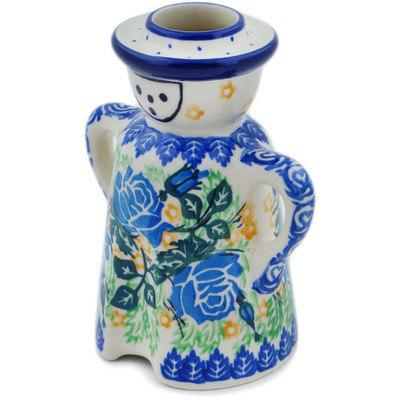 Polish Pottery Candle Holder 5&quot; English Rose UNIKAT