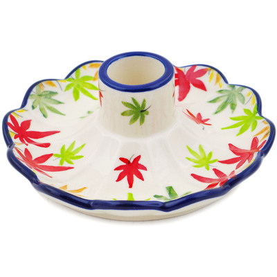 Polish Pottery Candle Holder 5&quot; Fall Season Bliss UNIKAT