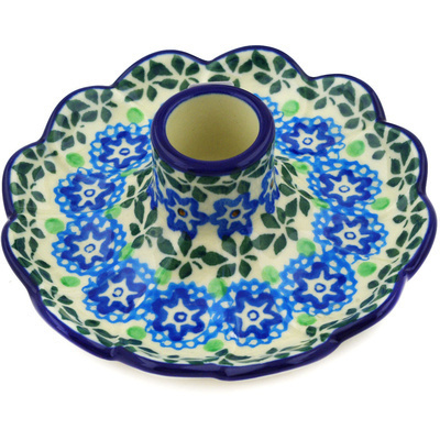 Polish Pottery Candle Holder 5&quot; Flower Power