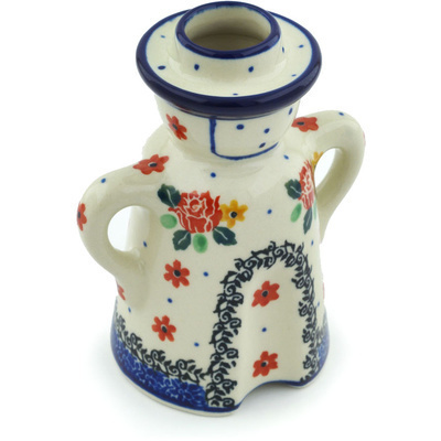 Polish Pottery Candle Holder 5&quot; Garden Party