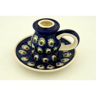 Polish Pottery Candle Holder 5&quot;