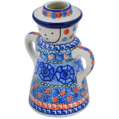 Polish Pottery Candle Holder 5&quot; Midnight Tango UNIKAT