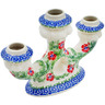 Polish Pottery Candle Holder 5&quot; Midsummer Bloom