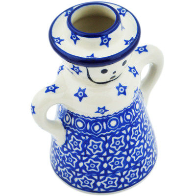 Polish Pottery Candle Holder 5&quot; Night Sky