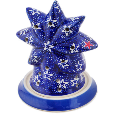 Polish Pottery Candle Holder 5&quot; North Star