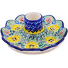Polish Pottery Candle Holder 5&quot; Pansies Field UNIKAT