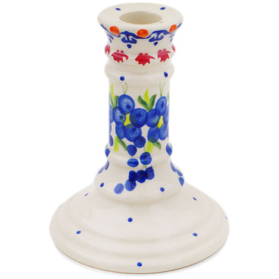 Polish Pottery Candle Holder 5&quot; Passion Poppy