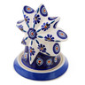Polish Pottery Candle Holder 5&quot; Peacock